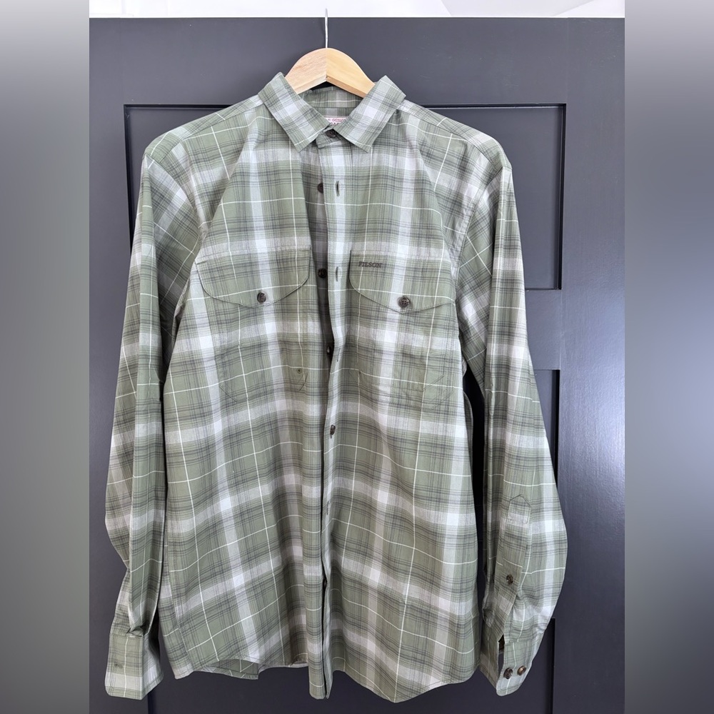 Filson Olive Plaid Button Down Shirt